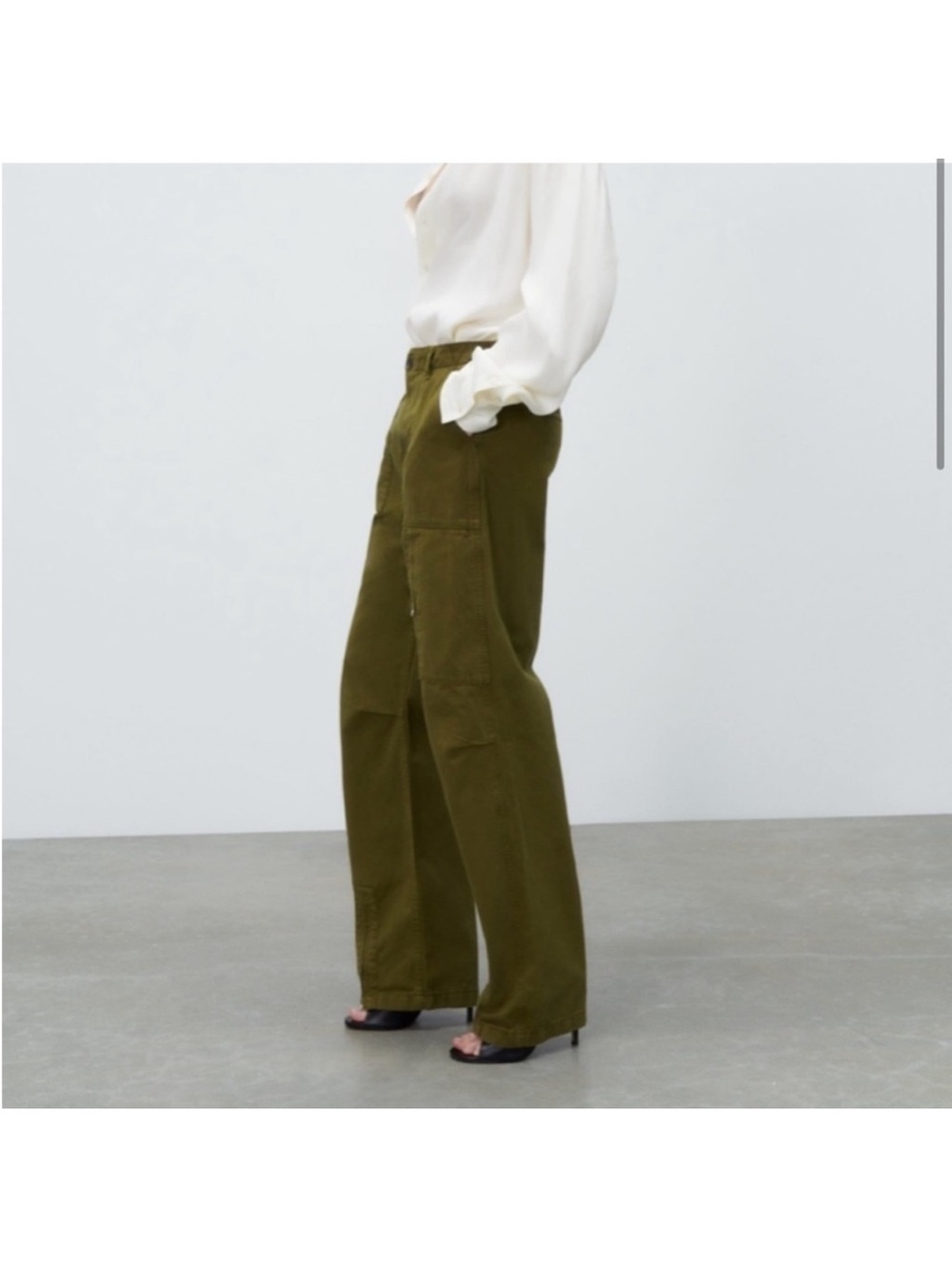 Zara The Macy Cargo Trousers Khaki Green - Picture 15 of 16